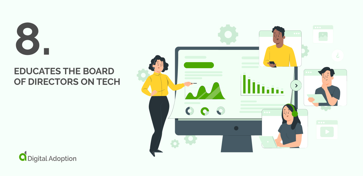 Educates the board of directors on tech