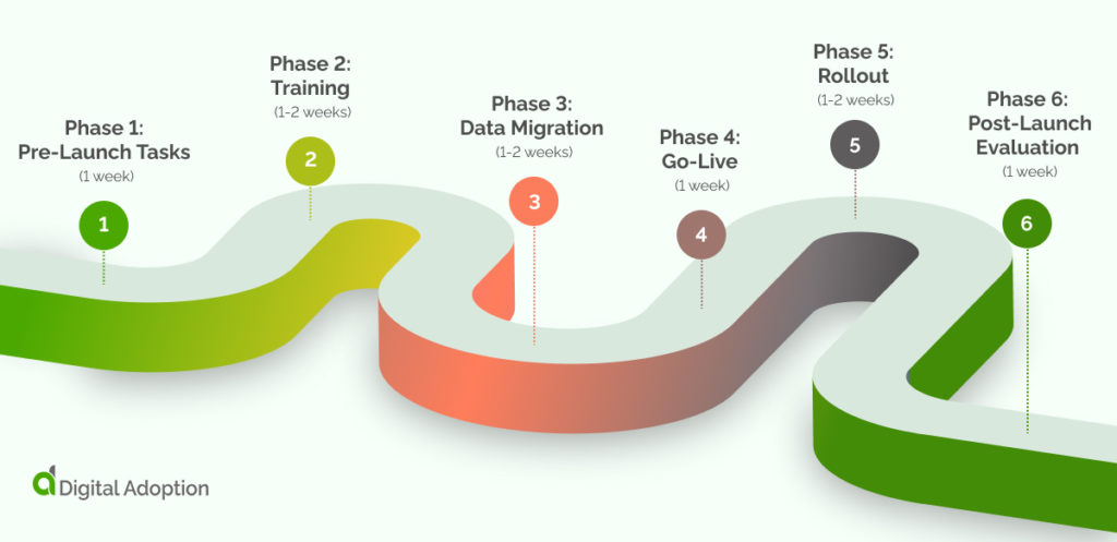 Here is an example timeline for the successful implementation of your homegrown CRM_