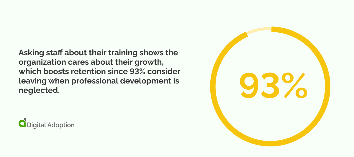 Asking staff about their training shows the organization