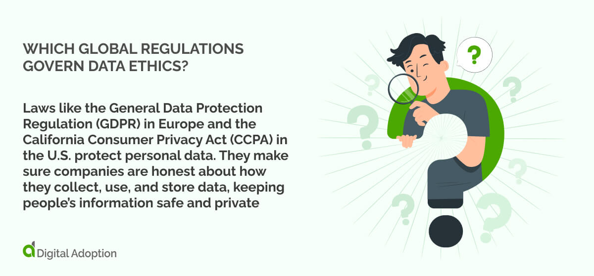 Which global regulations govern data ethics?