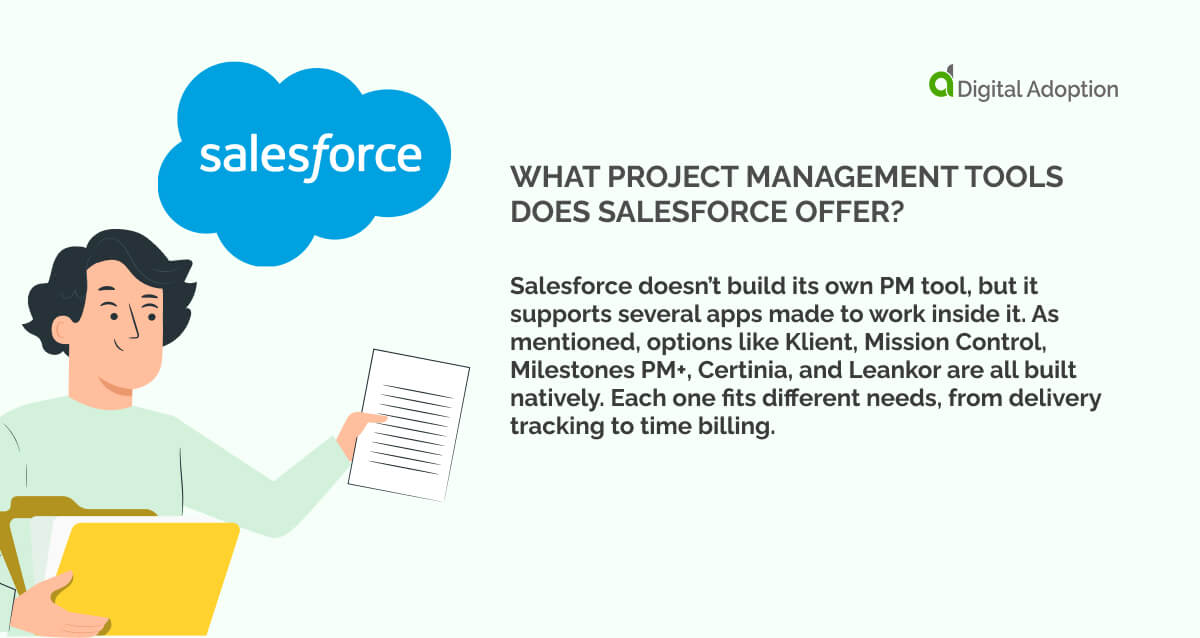 What project management tools does Salesforce offer?